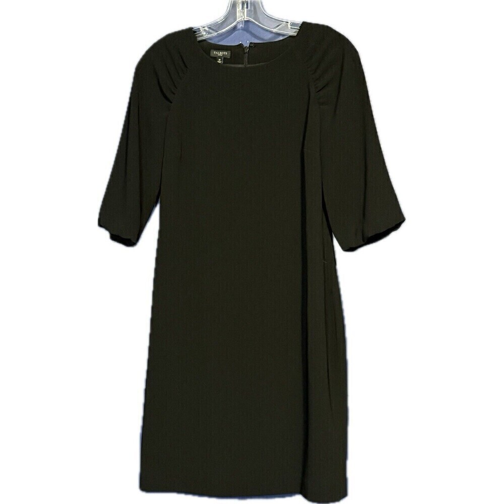 NWOT Talbots Petites Womens LBD Little Black Dress Back Zip Lined Sz 2P